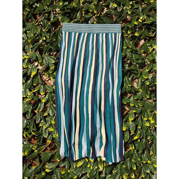 Express Blue White Striped Midi Skirt Size Small NWT - Picture 4 of 5